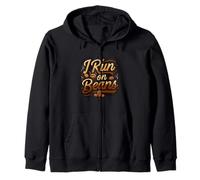 I Run on Beans Coffee Lover Caffeine Espresso Design Felpa con Cappuccio