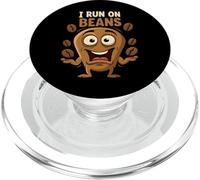 I Run On Beans Funny Coffee Lover Caffeine Design PopSockets PopGrip per MagSafe