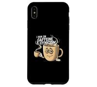 I Run On Caffeine & Cynicism Funny Coffee Lover Design Custodia per iPhone XS Max