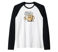 I Run On Caffeine & Cynicism Funny Coffee Lover Design Maglia con Maniche Raglan