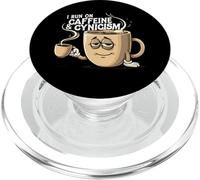 I Run On Caffeine & Cynicism Funny Coffee Lover Design PopSockets PopGrip per MagSafe