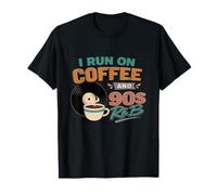 I Run On Coffee And 90s R & B Funny Retro Music Fan Maglietta