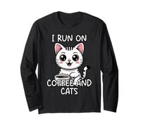 I Run On Coffee And Cats Maglia a Manica