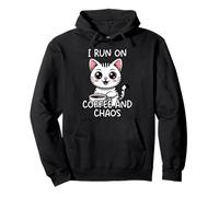 I Run On Coffee And Chaos Felpa con Cappuccio