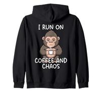 I Run On Coffee And Chaos Felpa con Cappuccio