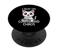 I Run On Coffee And Chaos PopSockets PopGrip Adesivo