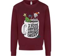 I Run On Coffee And Christmas Cheer Skull Uomo Sweatshirt Jumper