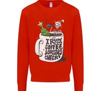 I Run On Coffee And Christmas Cheer Skull Uomo Sweatshirt Jumper