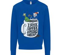 I Run On Coffee And Christmas Cheer Skull Uomo Sweatshirt Jumper