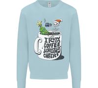 I Run On Coffee And Christmas Cheer Skull Uomo Sweatshirt Jumper