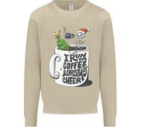 I Run On Coffee And Christmas Cheer Skull Uomo Sweatshirt Jumper