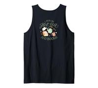 I Run ON Hot Tea & Books Lettore Divertente Lettura Meme sul Retro Canotta