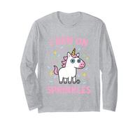 I Run On Sprinkles Funny Unicorn Maglia a Manica