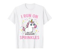 I Run On Sprinkles Funny Unicorn Maglietta