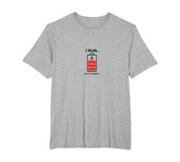 I Run out of Energy Funny Runner Batteria Maglietta, Uomo Taglie Grandi, Grigio Melange, 3X Tall