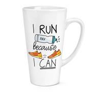 I Run Perché i Can Runner 483ml Grande Latte Tazza Corsa Marathon Divertente
