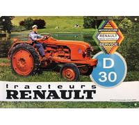 I&S/Les collections rétro IETS19647RB - Targa in metallo goffrato, 30 x 20 cm, per Renault Trattore Renault D30, con licenza ufficiale e/o design esclusivo