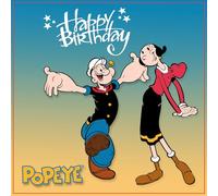 I&S / Les collections rétro IETSCPMD19053 Happy BIRTHDAY POPEYE® e Olive Licenza Ufficiale, Illustrazione Coppia Retro Vintage con Busta Bianca Formato 15 x 15 cm - Interno Bianco - Made in France