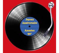 I&S / Les collections rétro IETSCPMD19221 - Biglietto di auguri per anno 90' 1990 Nineties in vinile vintage retrò, con busta bianca, 15 x 15 cm, interno bianco, prodotto in Francia