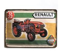I&S / Les collections rétro Piastra in metallo goffrato 20 x 15 cm Renault Trattore Renault D22