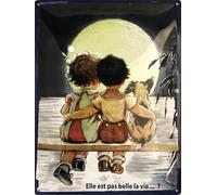 I&S/Les collections rétro Piastra in metallo goffrato 40x30 cm Non è bella la vita... Prodotto con licenza ufficiale e/o design esclusivo