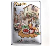 I&S / Les collections rétro Targa in metallo goffrato 30 x 20 cm Italian pasta Prodotto con licenza ufficiale e/o design esclusivo