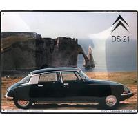 I&S/Les collections rétro Targa in metallo goffrato 40 x 30 cm Citroen DS Etretat Prodotto con licenza ufficiale e/o design esclusivo