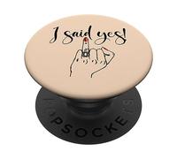 I Said Yes! New Bride Bachelorette Party Wedding Honeymoon PopSockets PopGrip Adesivo