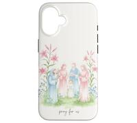 I santi della famiglia con i gigli pregano per noi devozionale Custodia per iPhone 16