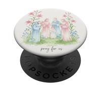 I santi della famiglia con i gigli pregano per noi devozionale PopSockets PopGrip Adesivo