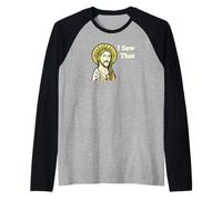 I Saw That Funny Citazione Gesù Meme Christian Icona Maglia con Maniche Raglan