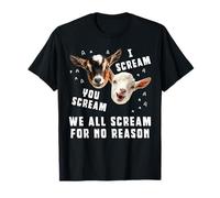 I Scream You Scream We All Scream Goats Umorismo Urlo Maglietta