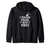 I Season Food With Vibes Funny Cooking Citazione Felpa con Cappuccio