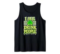 I See Drunk People Funny St Patricks Day Shamrock Canotta