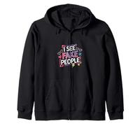 I See Fake People Sarcastico schietto ||- Felpa con Cappuccio