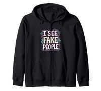 I See Fake People Sarcastico schietto ||-- Felpa con Cappuccio