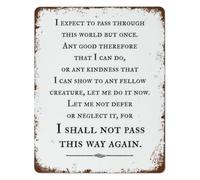 I Shall Not Pass This Way Again Tin Sign Graduation Wall Decor 12x8 Inch