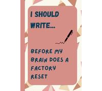 I should write before my brain does a factory reset