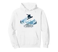 I Shred Pertanto Io Sono Snowboard Montagna Felpa con Cappuccio