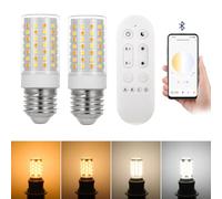 I-SHUNFA Lampadina LED Smart con Bluetooth E27, 10W 1000LM, AC 230V | luminosità regolabile dall'1% al 100%, temperatura colore regolabile da 2700K a 6500K (2 Pack (With Fernbedienung))