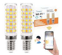 I-SHUNFA Lampadine Intelligenti WLAN E14, Lampadine a LED E14 Dimmerabili, 6W 500Lm + 2700-6500K, Controllo Vocale (2er Pack)