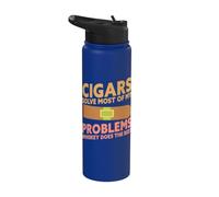 I sigari risolvono la maggior parte dei miei problemi Il whisky fa il resto Stainless Steel Insulated Water Bottle