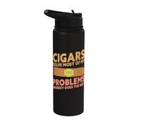 I sigari risolvono la maggior parte dei miei problemi Il whisky fa il resto Stainless Steel Insulated Water Bottle