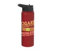 I sigari risolvono la maggior parte dei miei problemi Il whisky fa il resto Stainless Steel Insulated Water Bottle