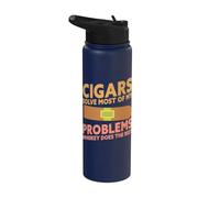 I sigari risolvono la maggior parte dei miei problemi Il whisky fa il resto Stainless Steel Insulated Water Bottle