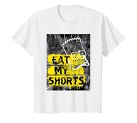 I Simpson Bart Simpson Eat My Shorts Graffiti Maglietta, Bambini, Bianco, 10 Anni