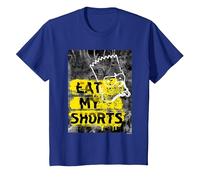 I Simpson Bart Simpson Eat My Shorts Graffiti Maglietta, Bambini, Blu Reale, 4 Anni