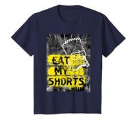 I Simpson Bart Simpson Eat My Shorts Graffiti Maglietta, Bambini, Navy, 12 Anni
