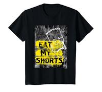 I Simpson Bart Simpson Eat My Shorts Graffiti Maglietta, Bambini, Nero, 12 anni