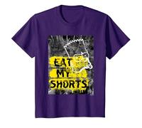 I Simpson Bart Simpson Eat My Shorts Graffiti Maglietta, Bambini, Viola, 2 Anni